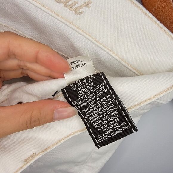 7 for all Mankind Y2K Low Rise Jeans Women's Size 32 x 29 White Stretch Slim - Picture 7 of 11